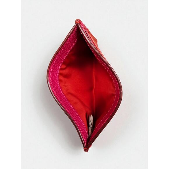 Coach Colorblock Leather Card Holder – Red & Pink - Picture 3 of 3